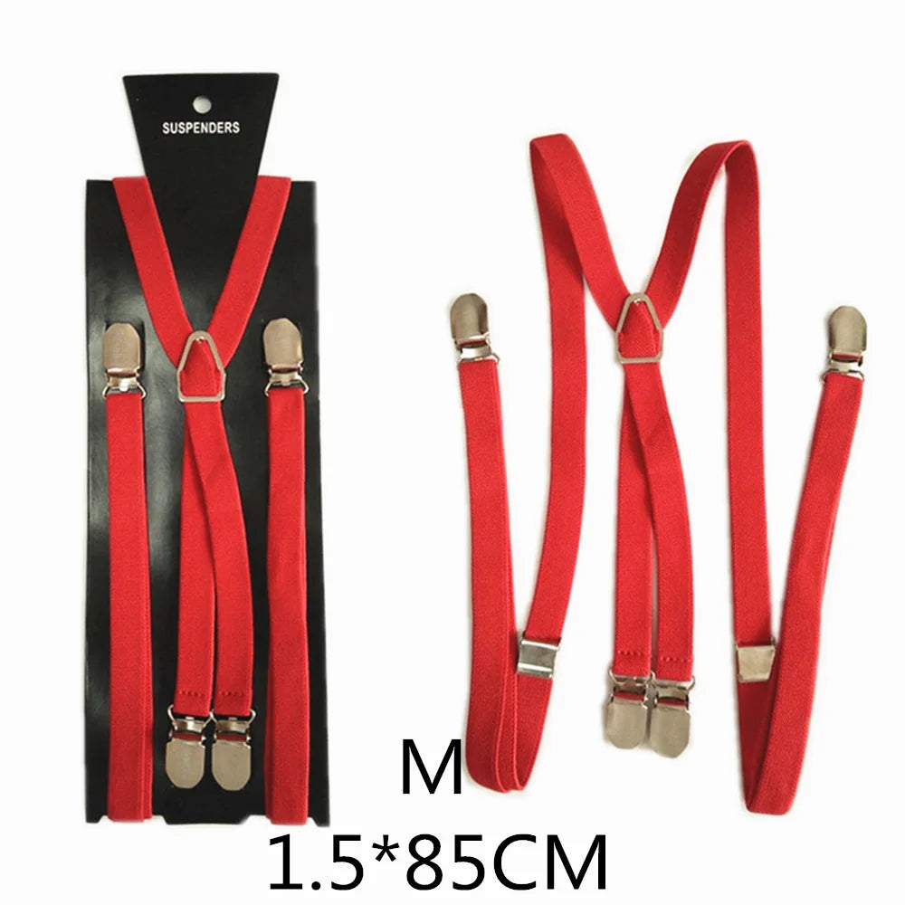 4 Clips Adjustable Elastic Suspenders