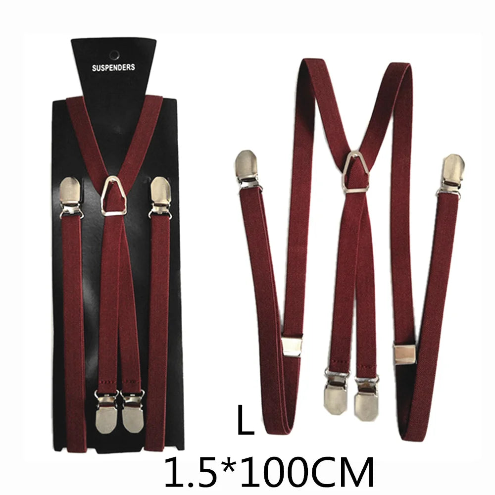 4 Clips Adjustable Elastic Suspenders