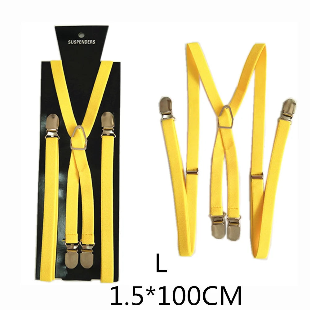4 Clips Adjustable Elastic Suspenders