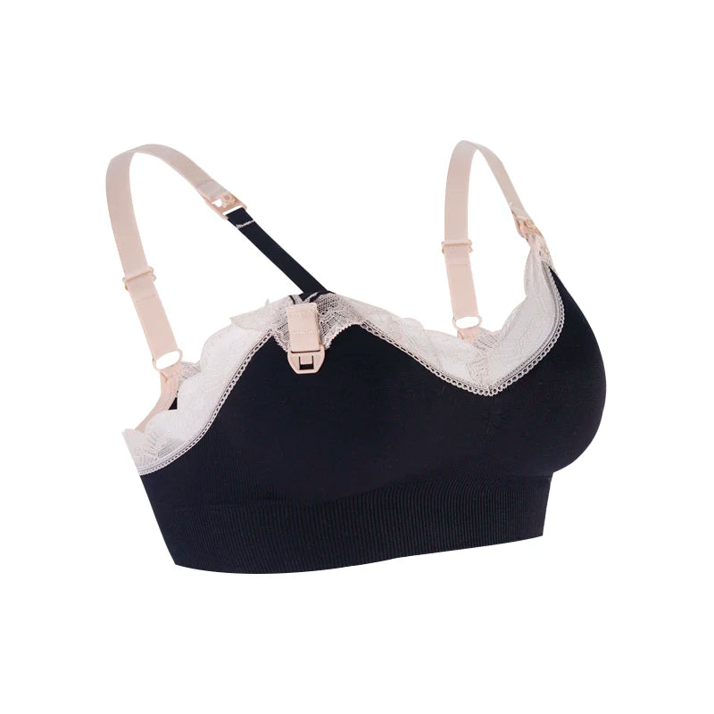 Wireless Front-Open Lace Nursing Bra
