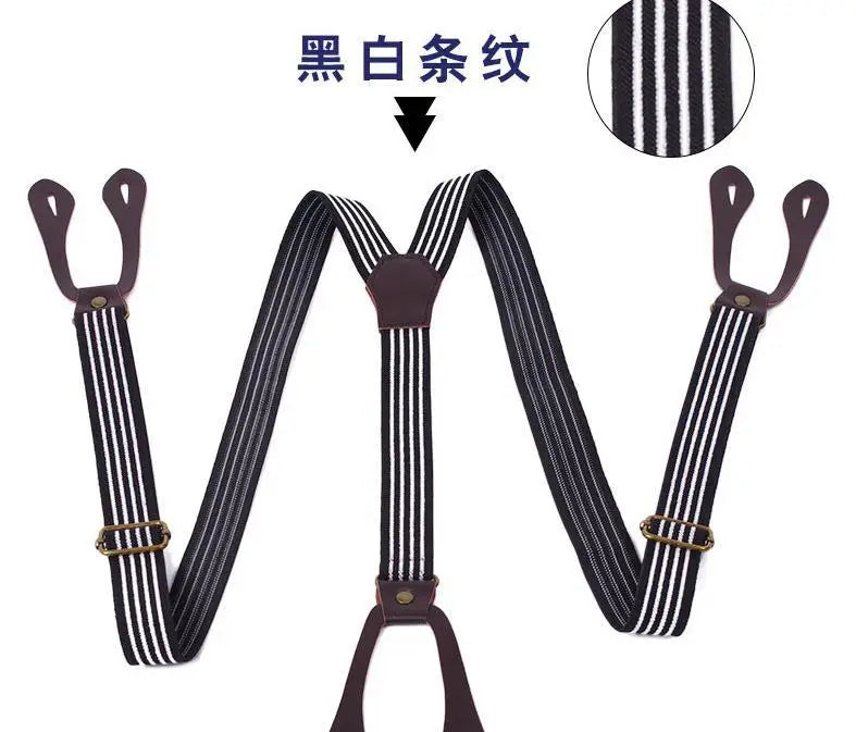 Fashionable Button Strap Striped