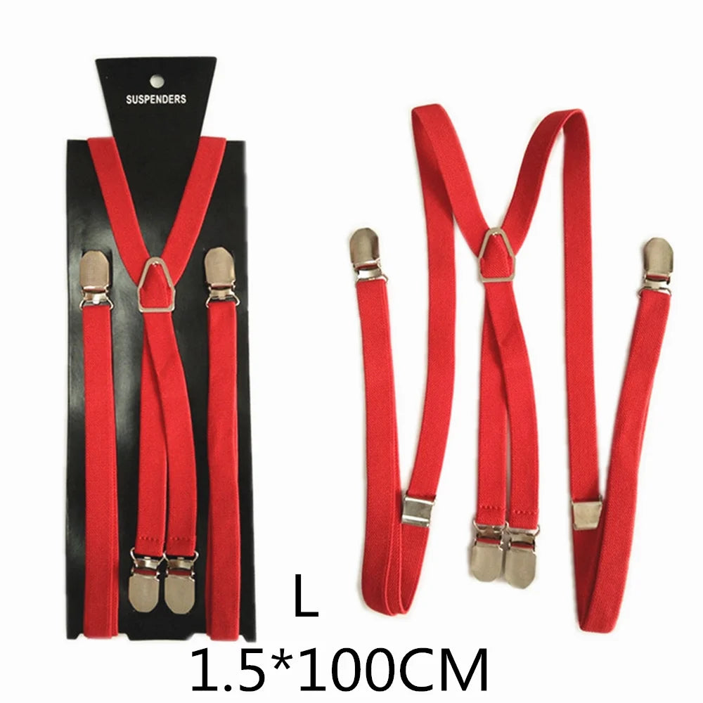 4 Clips Adjustable Elastic Suspenders