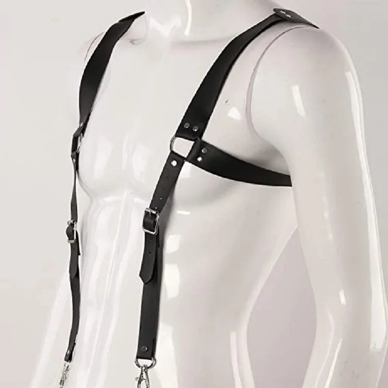 Men’s PU Leather H-Back Suspenders