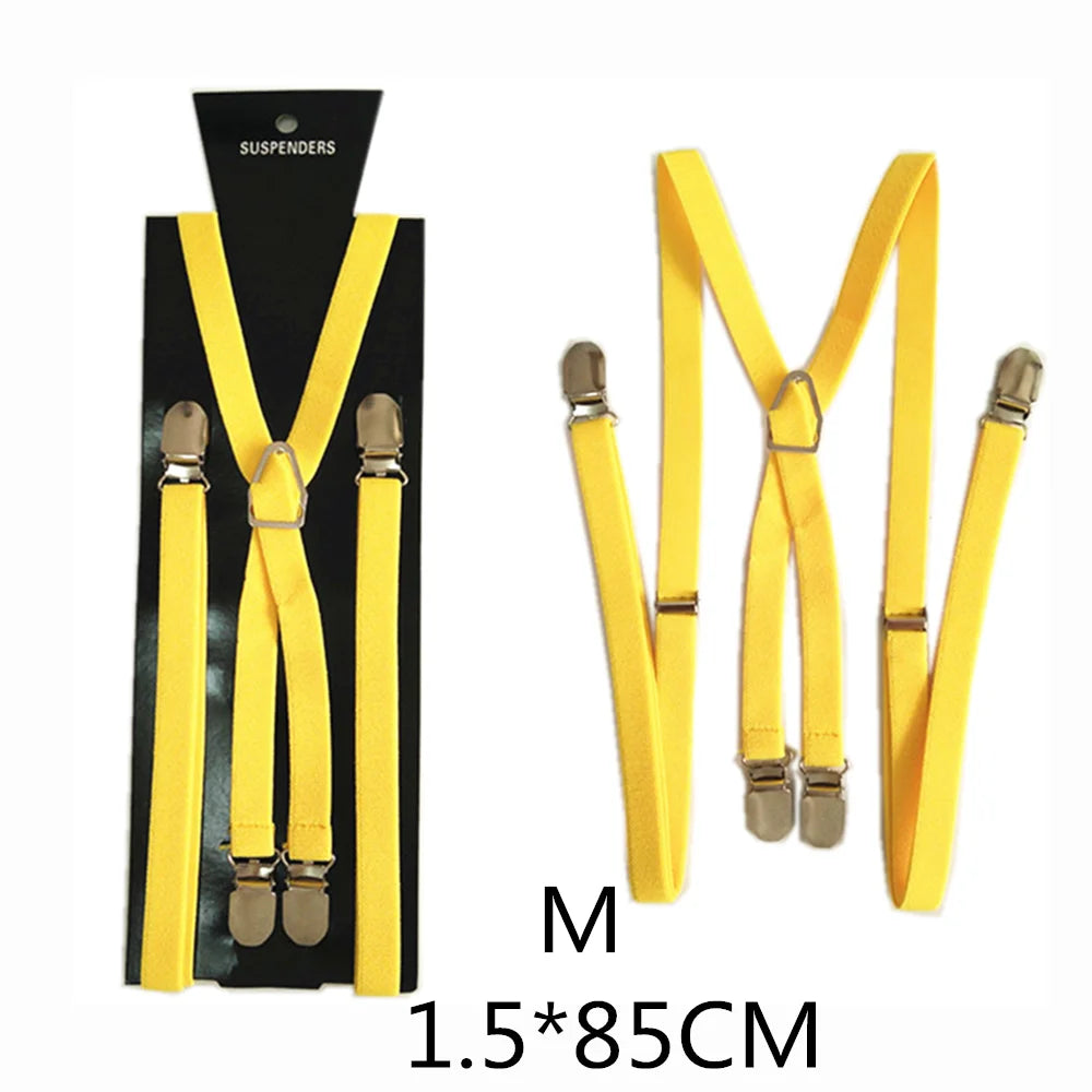 4 Clips Adjustable Elastic Suspenders