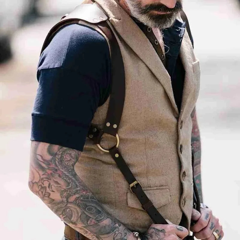 Men’s PU Leather H-Back Suspenders