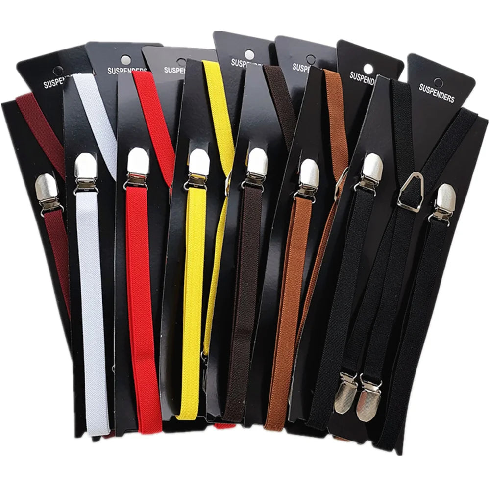 4 Clips Adjustable Elastic Suspenders
