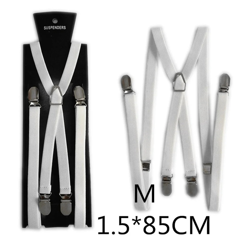 4 Clips Adjustable Elastic Suspenders