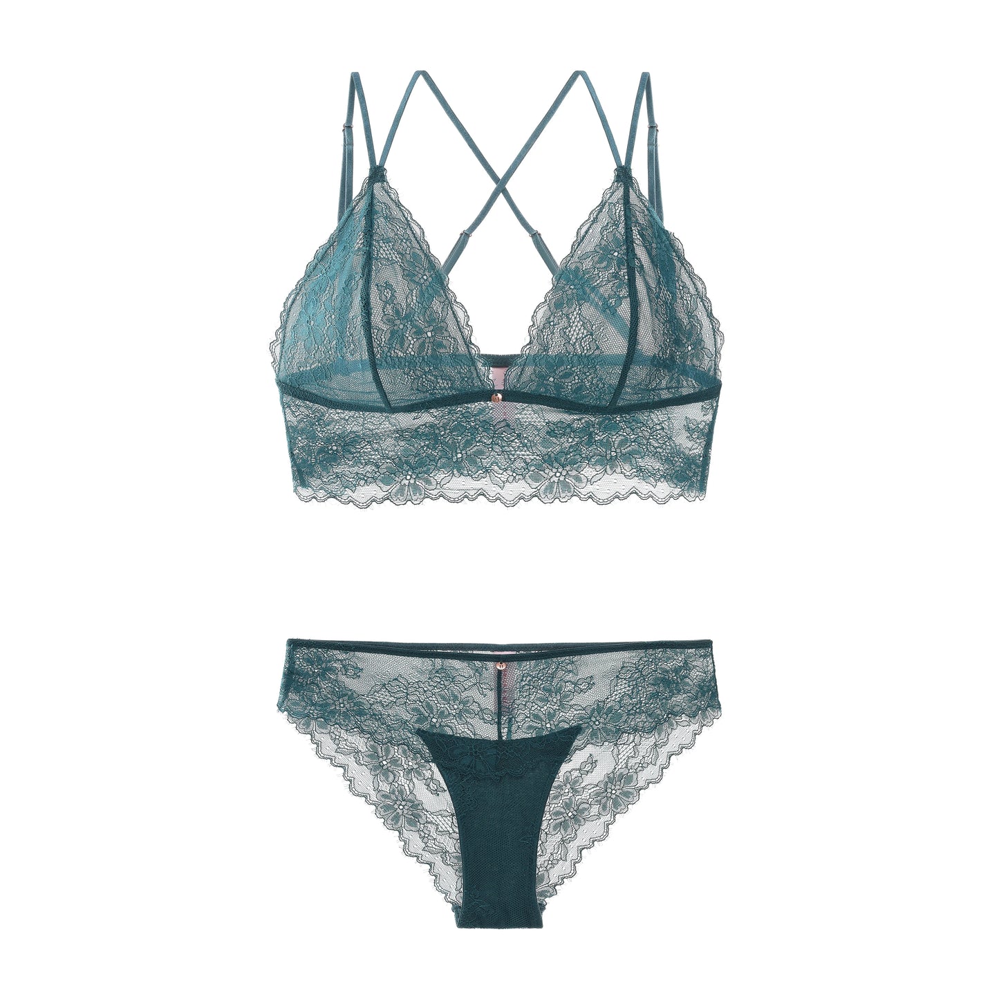 Elegant Scalloped Lace Wireless Set