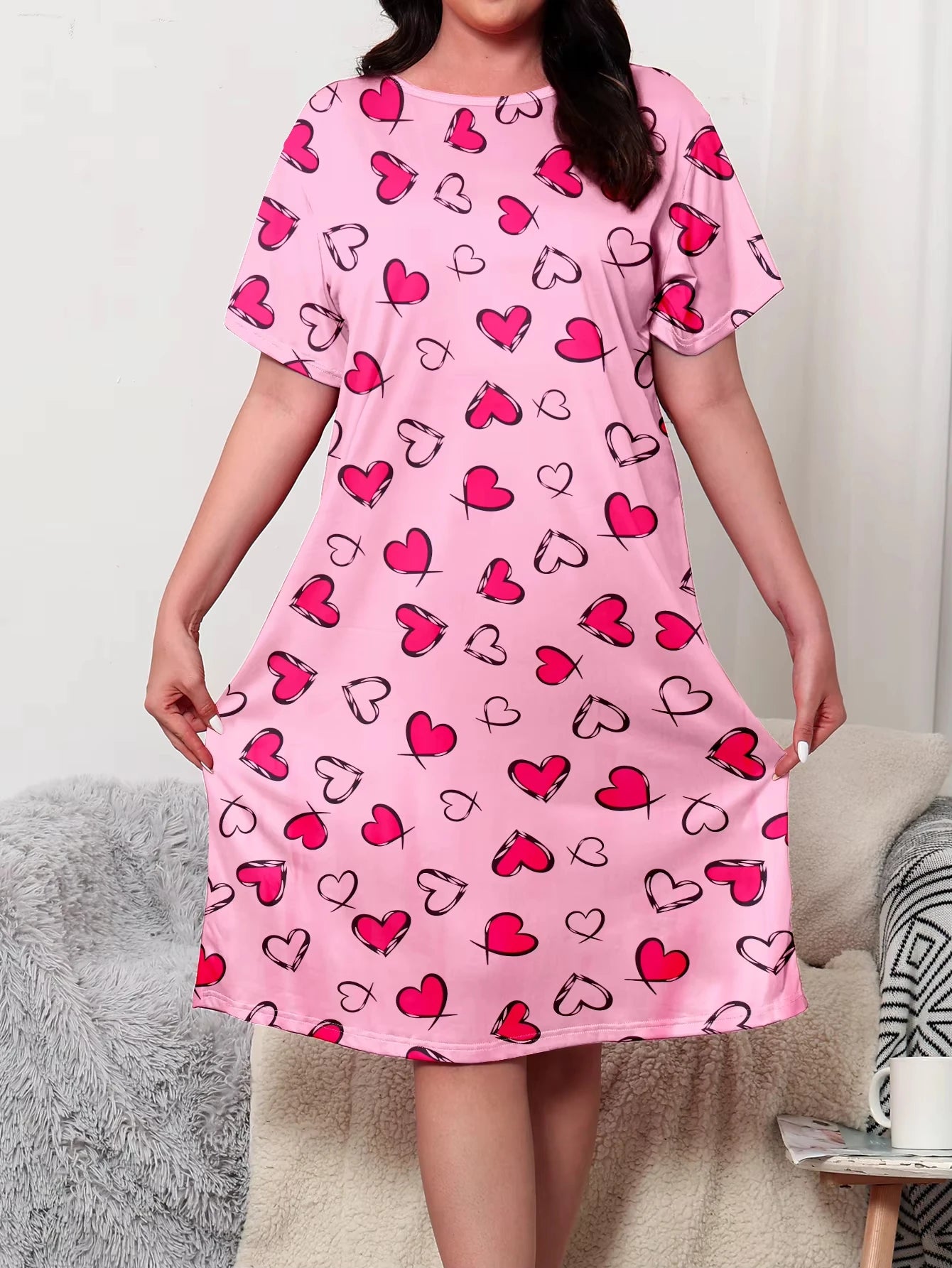 Plus Size Cartoon Heart Dress