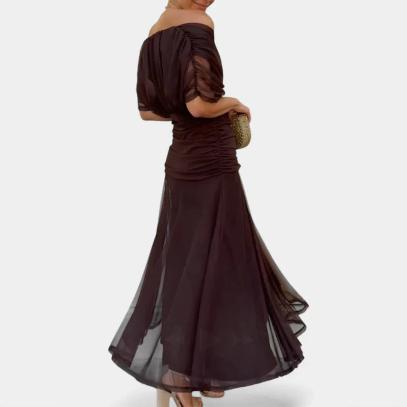 Floral High Waist Pleated Party Dress