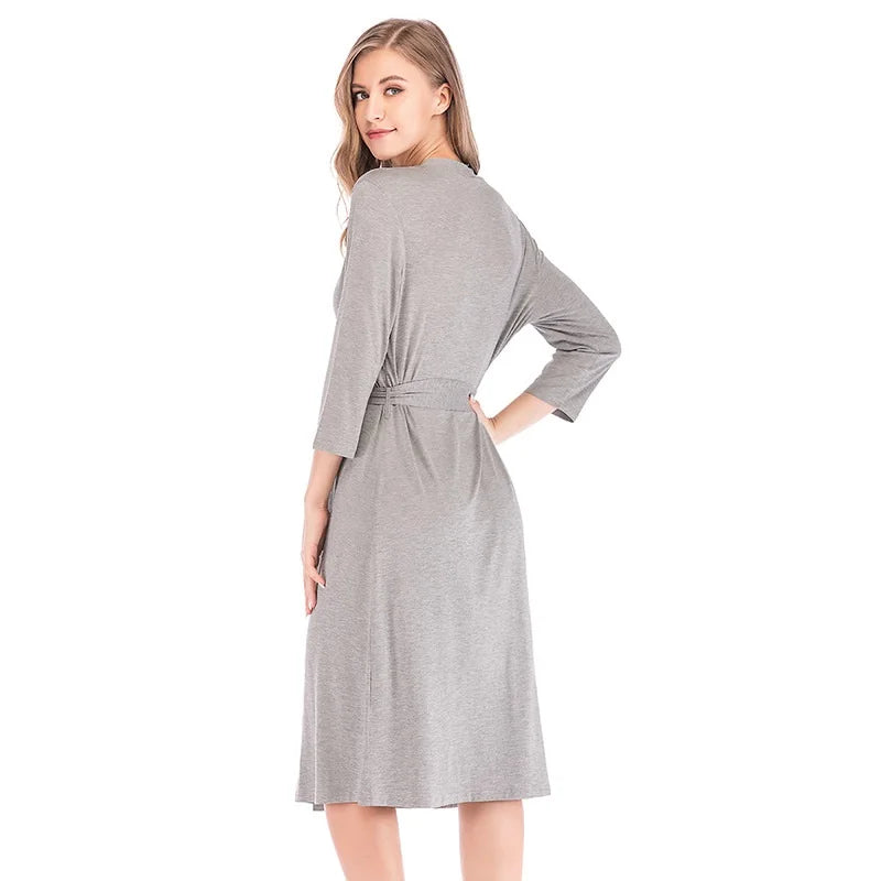Long Sleeve Maternity Sleepwear & Robe Set
