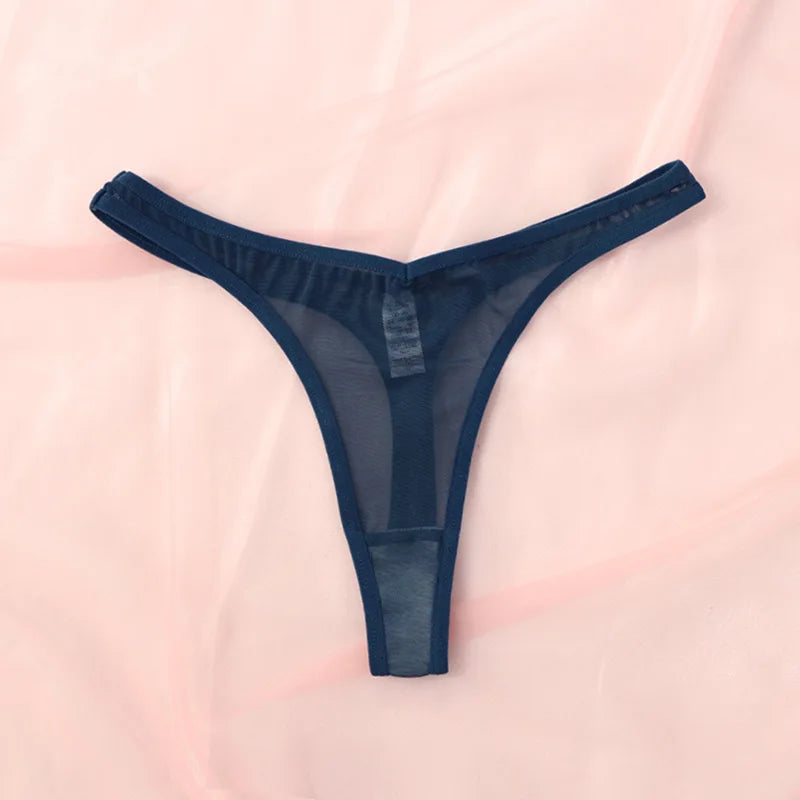 Seamless Translucent Mesh Thongs