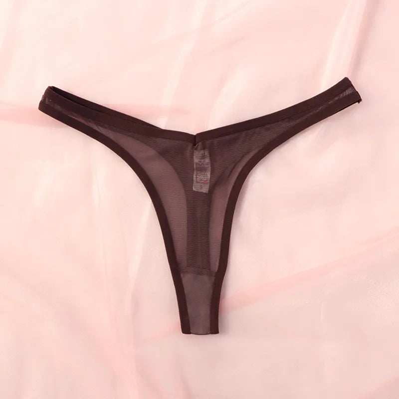 Seamless Translucent Mesh Thongs