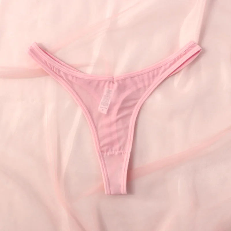 Seamless Translucent Mesh Thongs