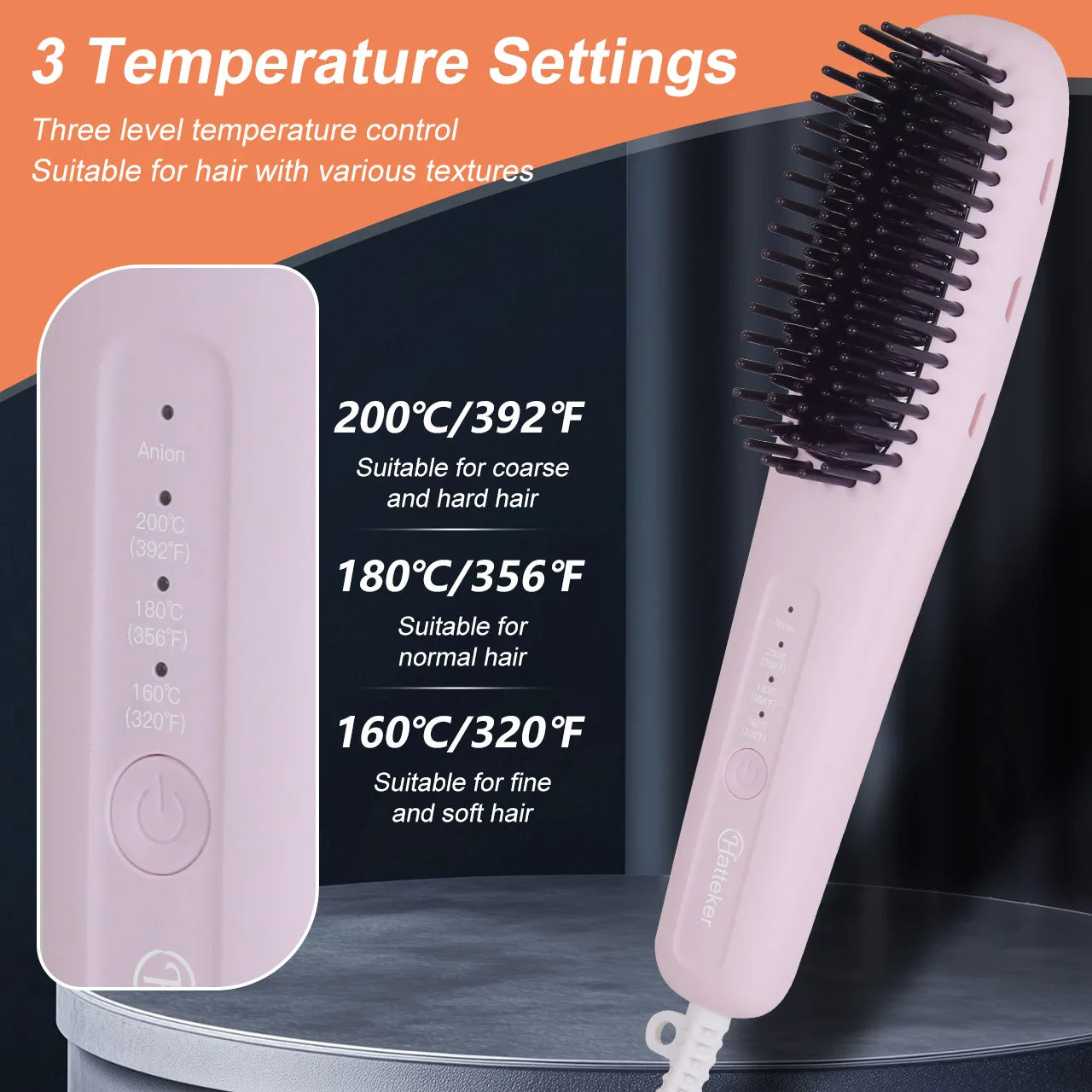 Hatteker Ion Adjustable Straightening Comb