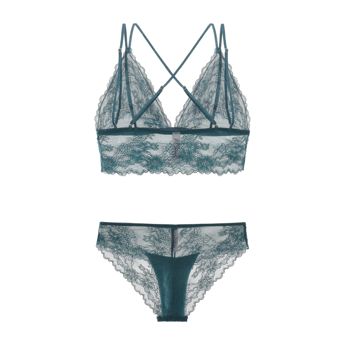 Elegant Scalloped Lace Wireless Set