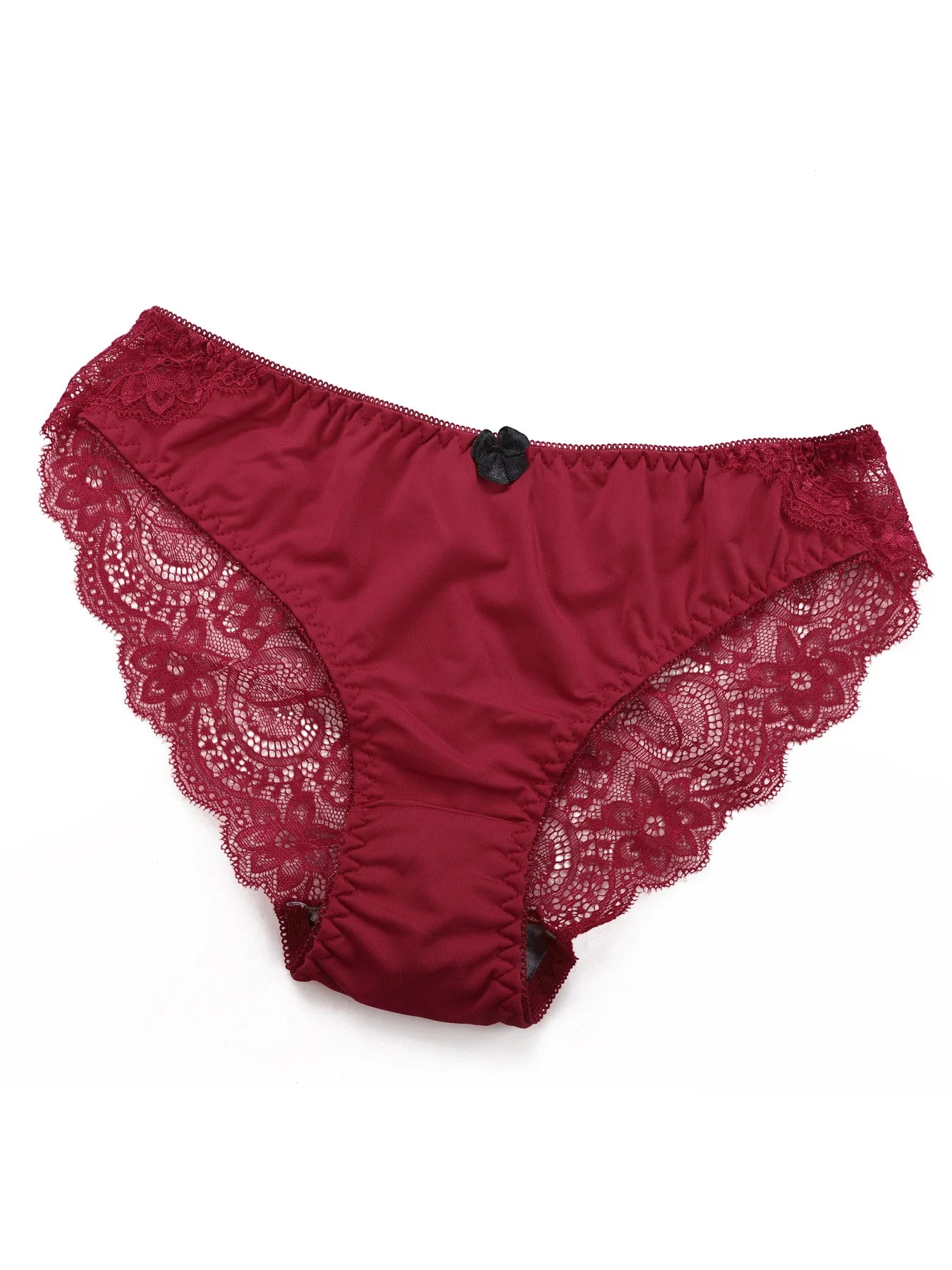 Red Front Button Butterfly Back Bra Set