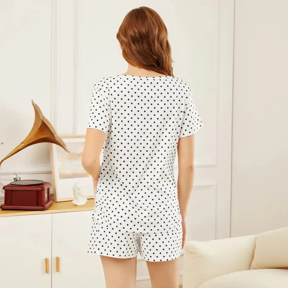 Maternity Nursing Pajama Set – Tops & Shorts