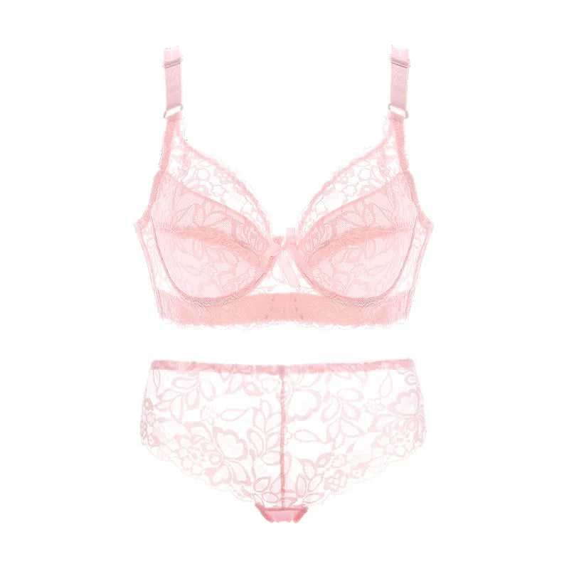 Plus Size Lace Push-Up Bralette Set