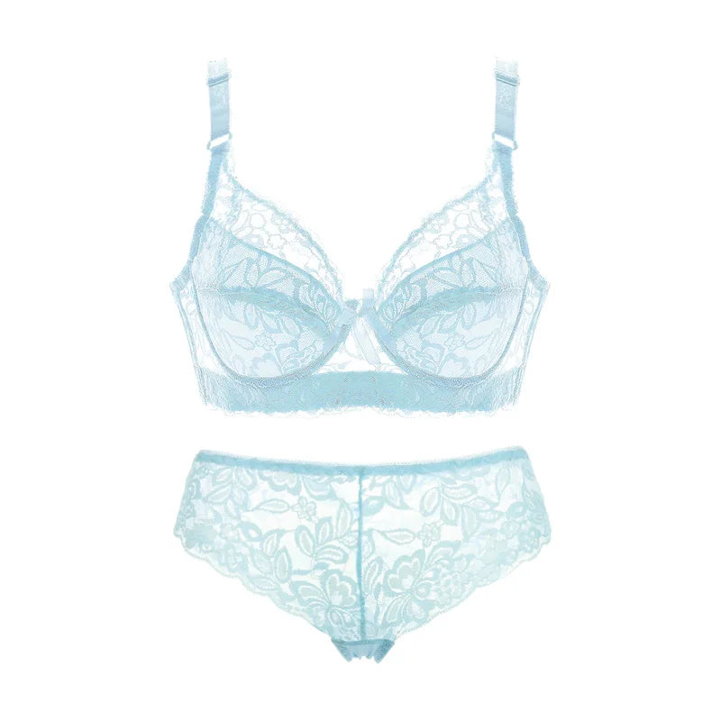 Plus Size Lace Push-Up Bralette Set