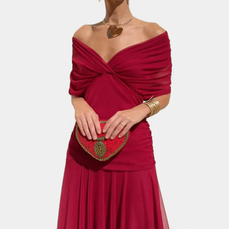 Floral High Waist Pleated Party Dress