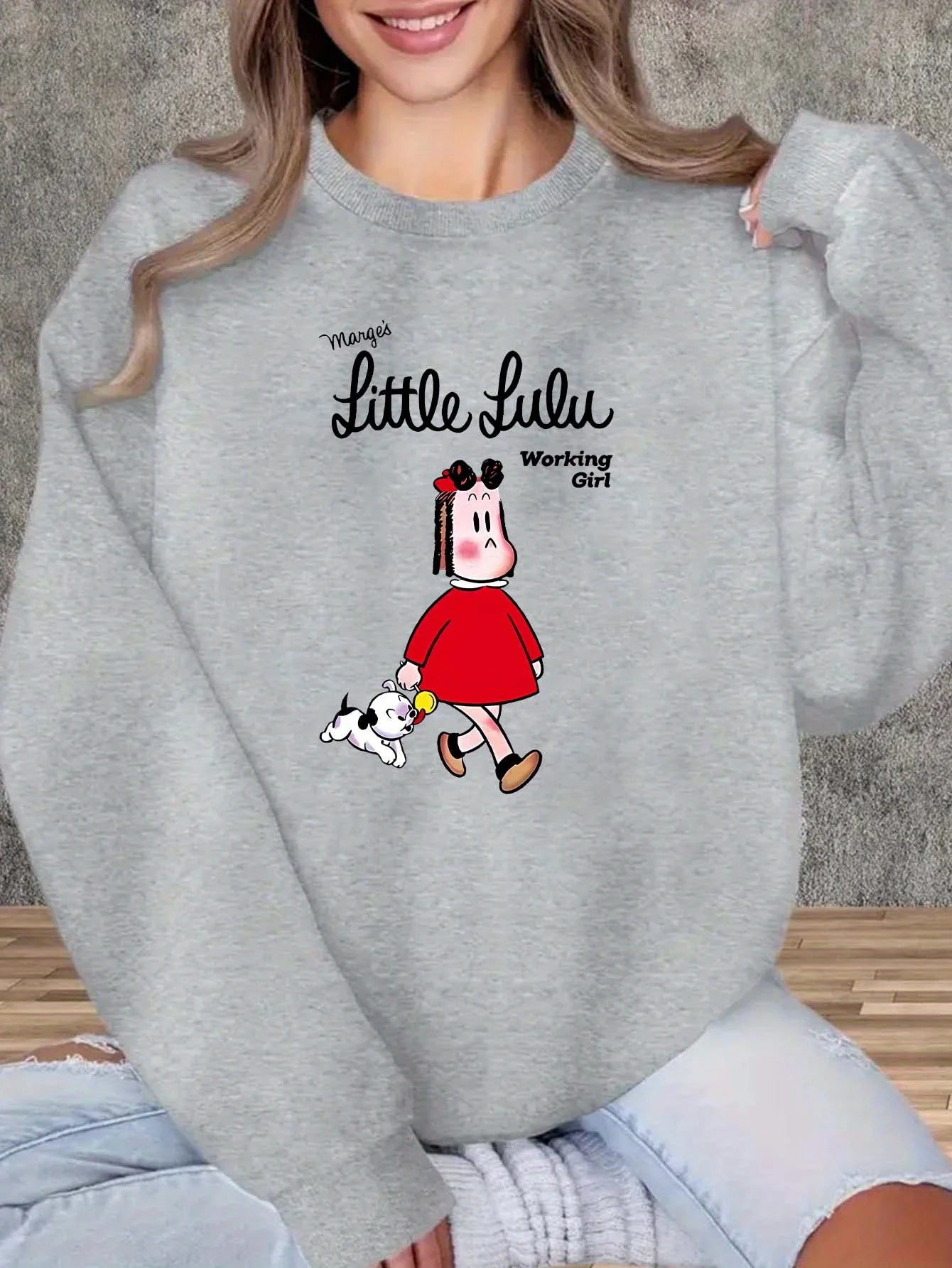 Y2K Graphic Fleece-Lined Women’s Sweatshirt