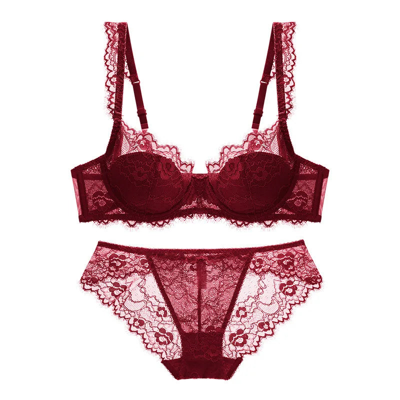 Elegant Thin Lace See-Through Lingerie Set