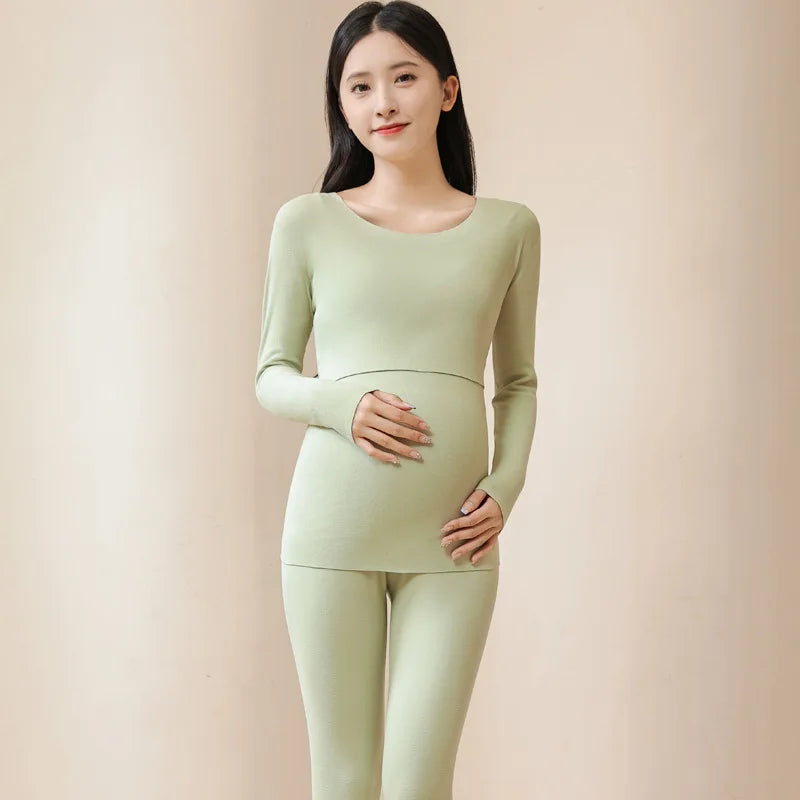 2PCS Maternity Spring Long-Sleeve Pajama Set