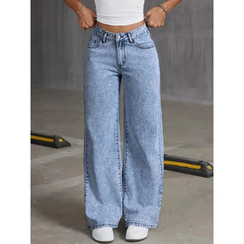 Women’s High-Waist Denim Wide Leg Jeans