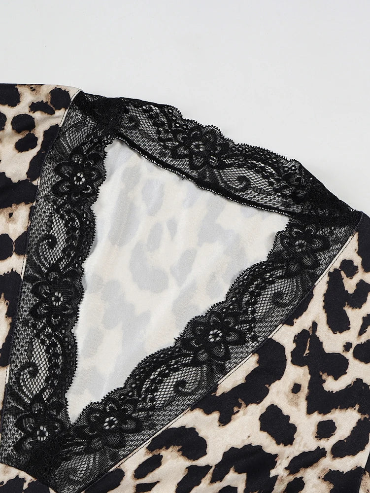 2025 Leopard Print Lace Tank Top