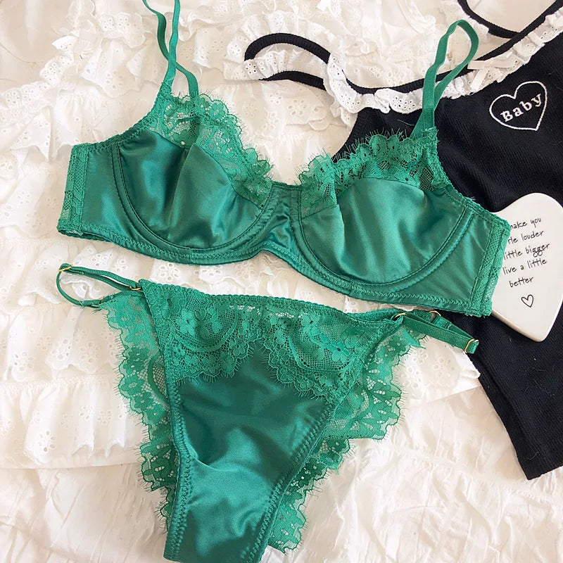 Ultra-Thin French Lace Bra & Thong Set