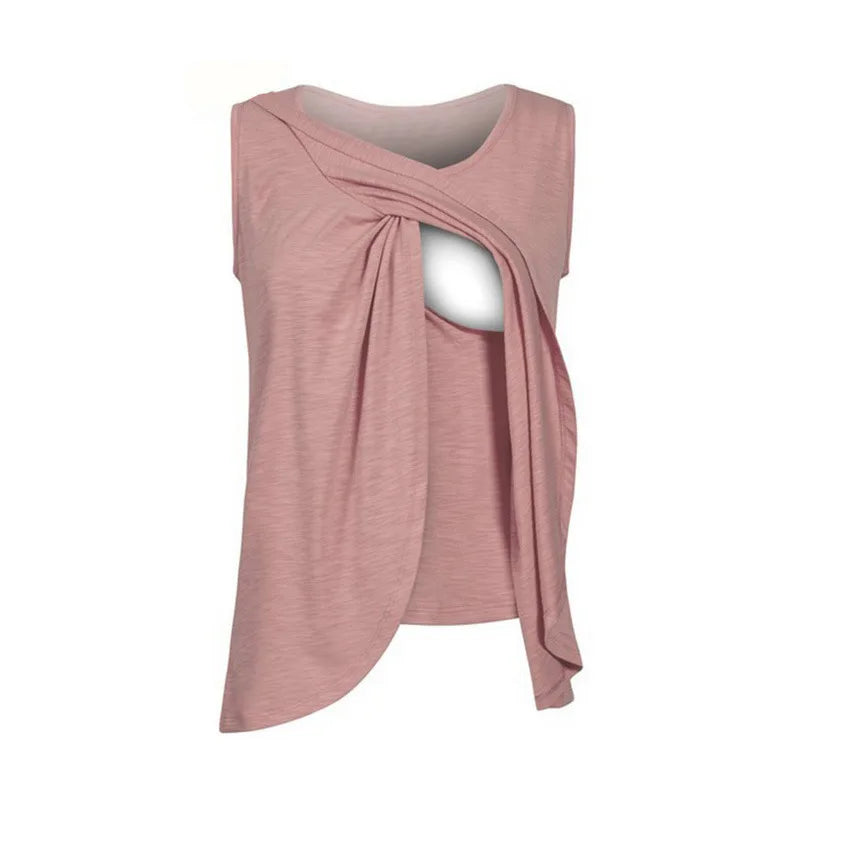 Summer Side-Button Nursing Tee