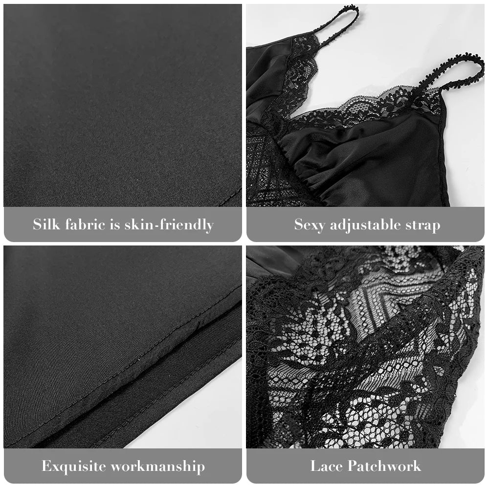 Sexy V-Neck Lace-Up Mini Nightdress