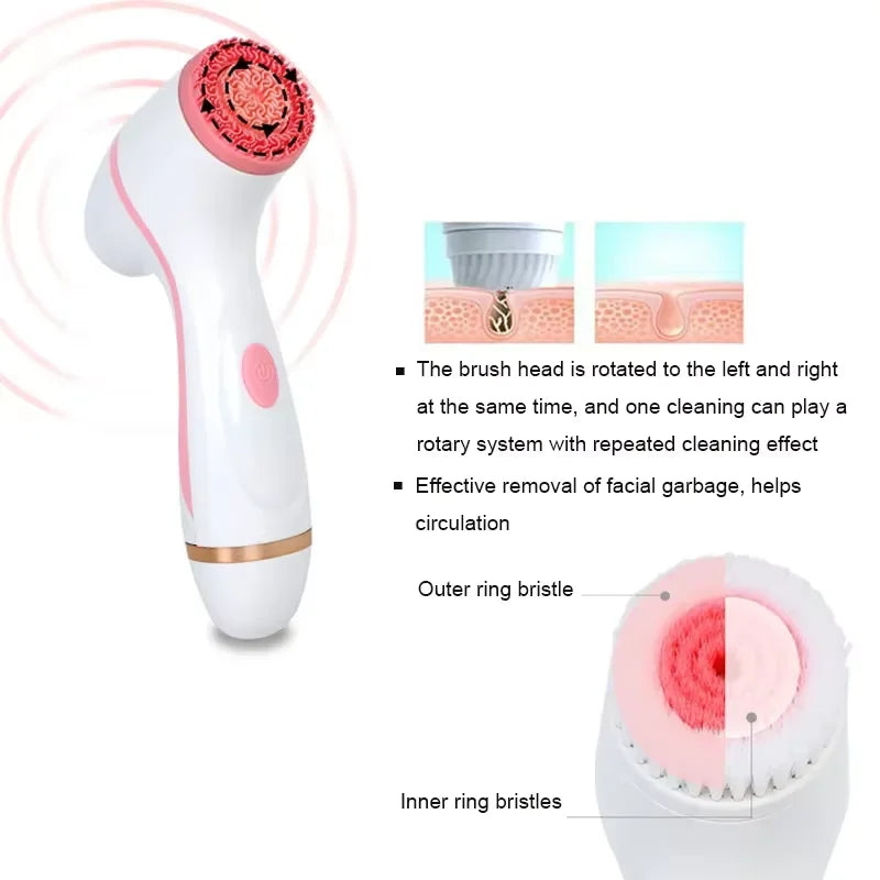 3-in-1 Electric Sonic Facial Cleansing Brush