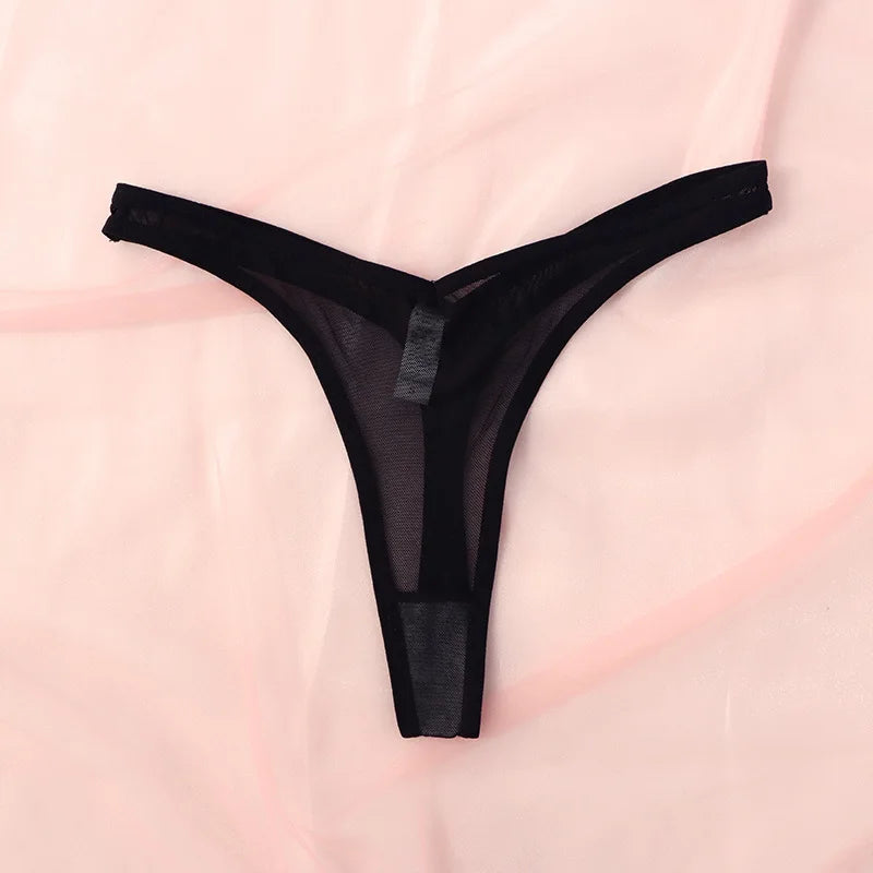 Seamless Translucent Mesh Thongs