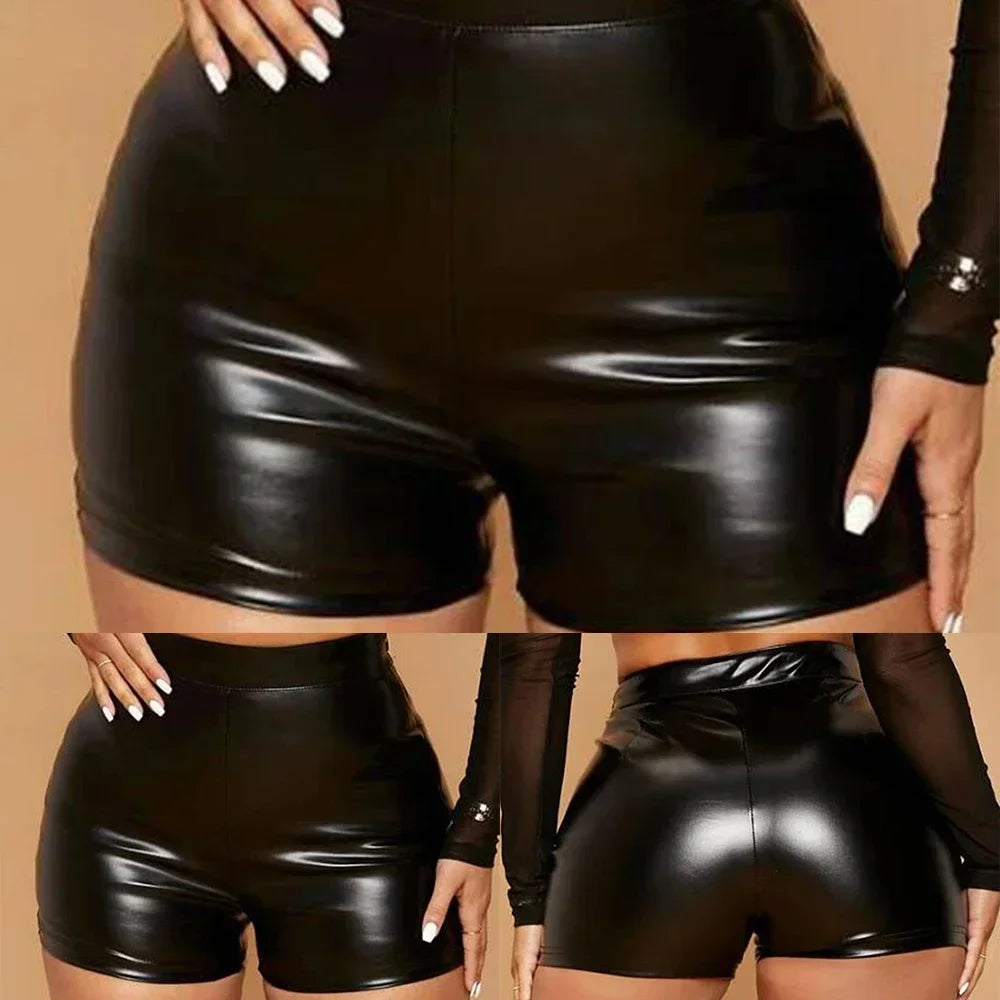 Leather Shorts Tight Black Shorts
