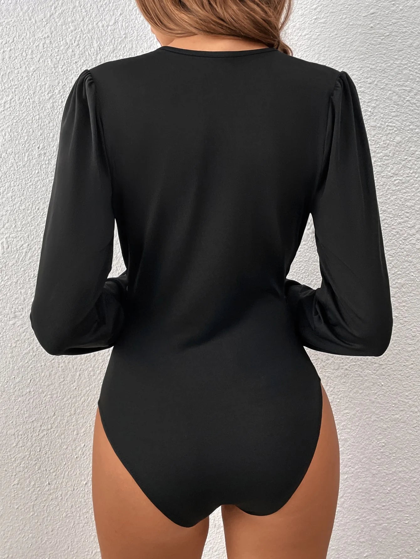 Women's Retro Pleated Lantern Bodysuit