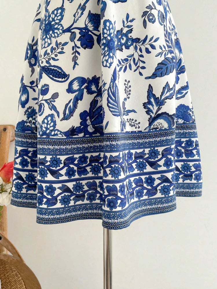 Romantic Floral Print Vacation Dress