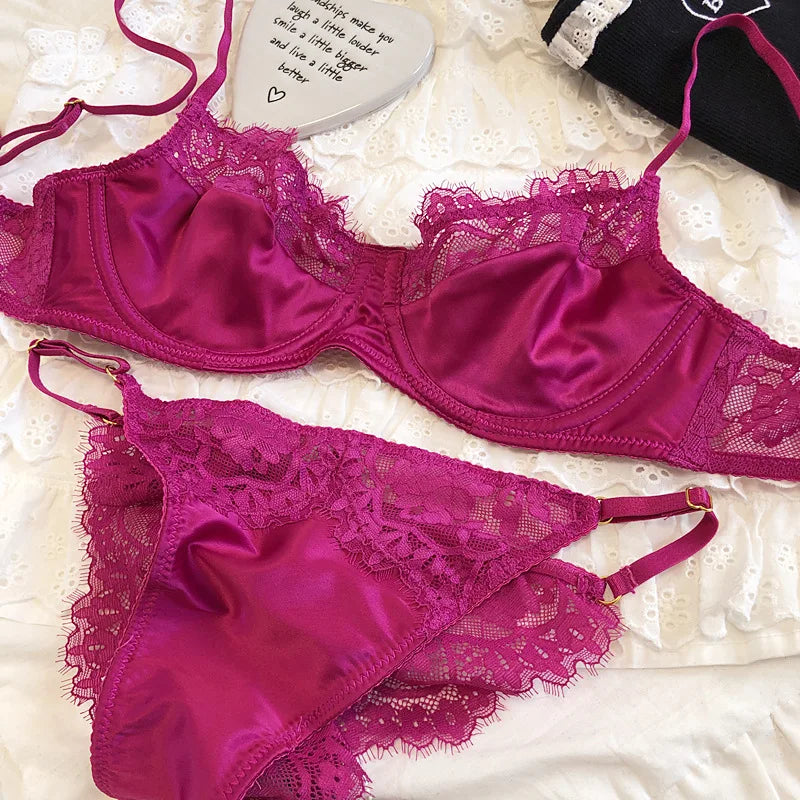 Ultra-Thin French Lace Bra & Thong Set