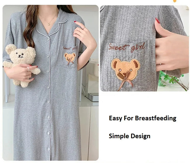 Nursing Nightgown – Postpartum Loungewear Dress