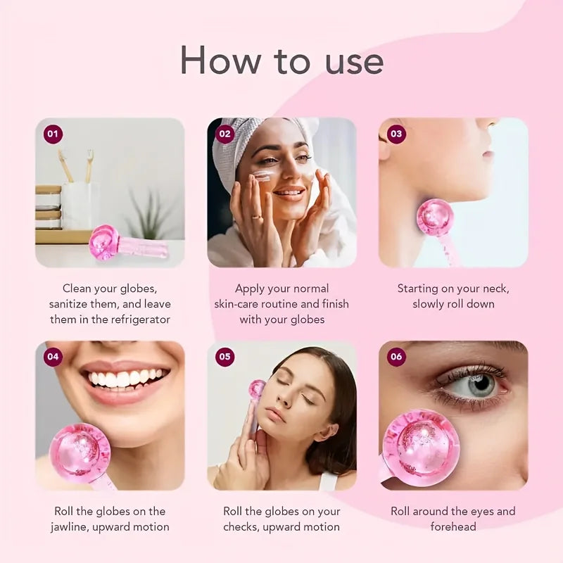 2pcs Ice Globes Facial Massage Set