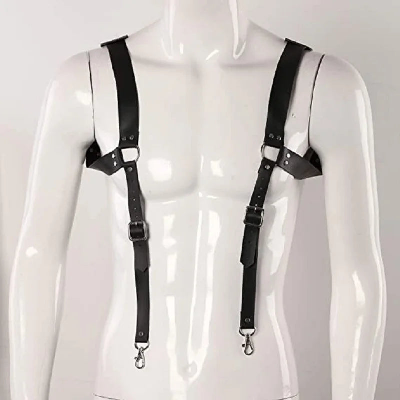 Men’s PU Leather H-Back Suspenders
