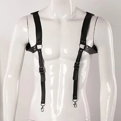 Men’s PU Leather H-Back Suspenders