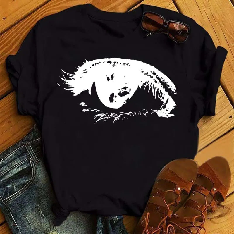 Maycaur Women’s Eyelash Print T-Shirt