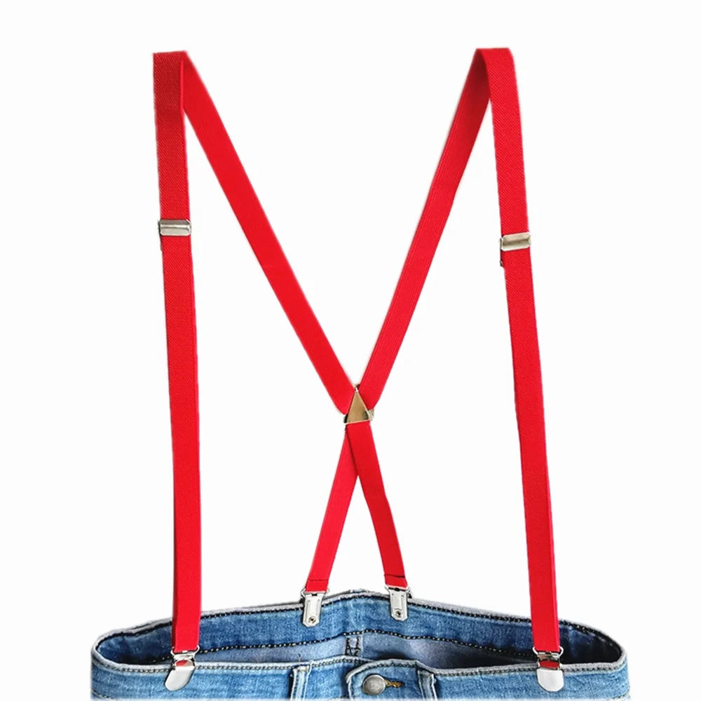 4 Clips Adjustable Elastic Suspenders