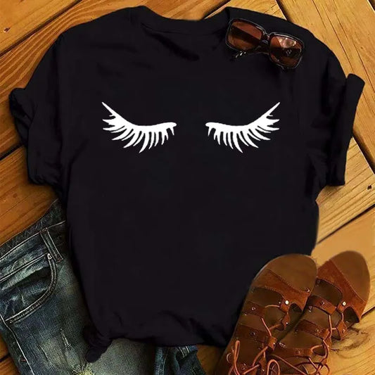 Maycaur Women’s Eyelash Print T-Shirt