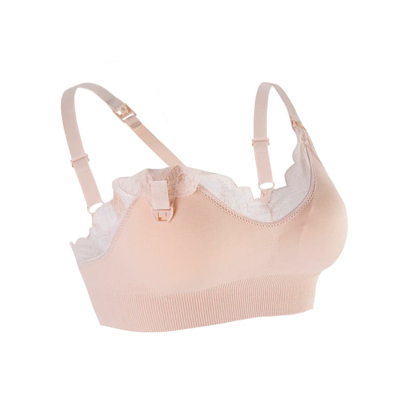 Wireless Front-Open Lace Nursing Bra