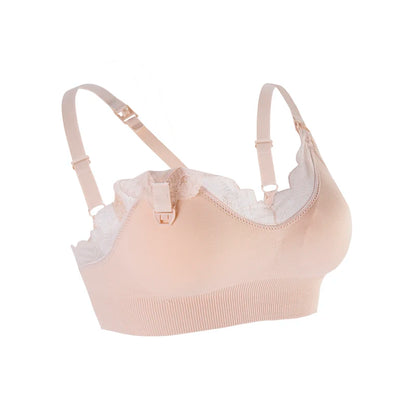 Wireless Front-Open Lace Nursing Bra