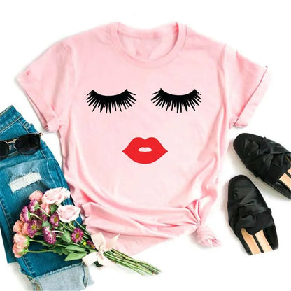 Maycaur Women’s Eyelash Print T-Shirt
