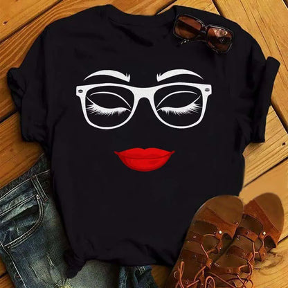 Maycaur Women’s Eyelash Print T-Shirt